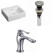 AMERICAN IMAGINATIONS 21-in. W Above Counter White Vessel Set For 1 Hole Center Faucet AI-30099